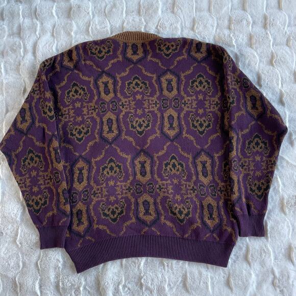 š„VTG Generra Made In USA Abstract Geometric Grandpa Grunge Cardigan Sweater - Picture 4 of 13